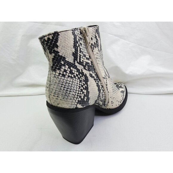 Madden Girl Size 10 Women Klicck Block Heel Side Zip Snake Print Ankle Boots NEW - Picture 12 of 13